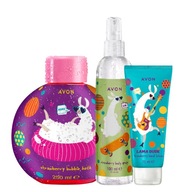 Avon Kids Detský set Funny Llama Strawberry 3v1