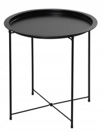 Okrúhly kovový konferenčný stolík, čierny, 47 cm
