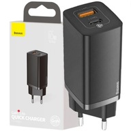 Baseus GaN2 Lite 65W nabíjačka 1xUSB 1xUSB C Quick Charge 3.0 Power Delivery