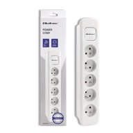 Qoltec Power strip / 5 zásuviek / 1,8m / White