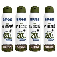 4x BROS Ticks sprej na oblečenie 20 dní ochrany 90 ml