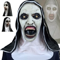 Hororová Creepy Nun Latexová maska ​​W/ch