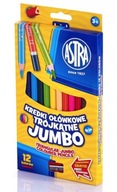 Ceruzkové pastelky 12 farieb Astra, Jumbo, trojuholníkové