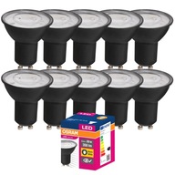 10x Čierna LED žiarovka GU10 6,9W OSRAM 4000K