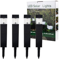 4x SOLAR lampa LED ZÁHRADNÁ LAMPA POHNANÝ STĹP ČIERNA 39cm