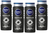 NIVEA Men set Active Clean sprchový gél pre mužov 4x500ml