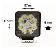 Halogénová LED pracovná lampa 27W 9-32V hranatá WL5027 Flood