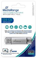 PENDRIVE DISK 2V1 MEDIARANGE 128GB USB 3.0 USB-C