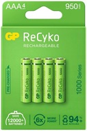 4x BATÉRIE GP ReCyko 950mAh 1,2V AAA R3 NiMH