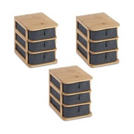 Organizér na stôl, kozmetika Bamboo Grey 3 ks.