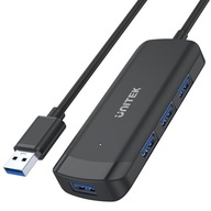 Aktívny rozbočovač Unitek 4 porty USB-A 3.0, kábel 1,5 m