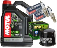 SADA MOTUL 5100 10W40 4L + ZÁSTRČKY FILTRA SUZUKI DL 650 V-STROM 04-11