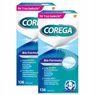 Corega Tabs Tablety na čistenie zubných protéz 4v1 136 tabliet x2