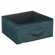 SKLADACÍ POLICOVÝ BOX Zamatový 31x15cm námorný S RÚČKOU