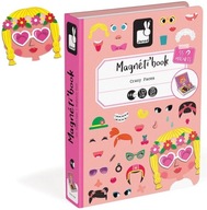 JANOD MAGNETIC PUZZLE Funny faces GIRL Magnetibook 3+