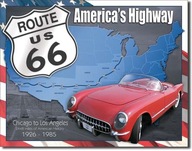 Kovový plagátový vývesný štít Road 66 Americká história