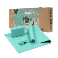 myga Yoga Starter Kit: podložka, blok, popruh - tyrkysová