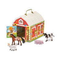 Drevená stodola so zámkami + zvieratká Melissa