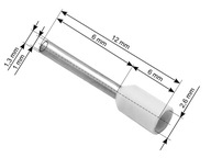 Izolovaný konektor, objímka 0,5/6, biela