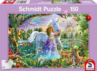 Schmidt Puzzle 150 Princezná hrad jednorožec