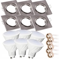 SET 6x LED 8W halogénových SATÉNOVÝCH Štvorcových svietidiel