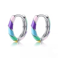 Strieborné náušnice RAINBOW HOOPS S925