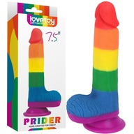 7,5'' Dúhové dildo s prísavkou, silikón