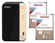 Súborový server QNAP TS-264-8G NAS + 2x 8TB Toshiba