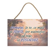 motivačný obrázok, plaketa, šnúrka, sklo