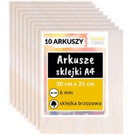 Preglejková doska na rezanie laserom 6mm A4 x 10 kusov