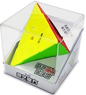 MAGNETICKÁ riešiacia kocka PYRAMINX + stojan na kocky s farebnými poliami