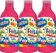 Bambino ružová plagátová farba v 500ml školskej fľaši x 3 kusy