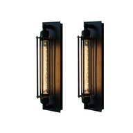 2x LED retro nástenná lampa, starožitná meď