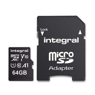 INTEGRAL pamäťová karta microSDXC 64GB + adaptér