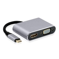 ADAPTÉROVÝ HUB USB-C 4k HDMI VGA