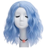 Cosplay WIG BLUE glam rock 40 cm anime vlny