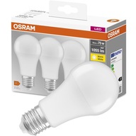 3X E27 A60 LED žiarovka 10W = 75W 2700K OSRAM 3PAK