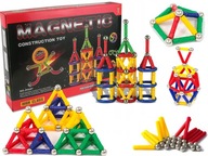 MAGNETICKÉ STAVEBNÉ BLOKY 3D PUZZZLE VZDELÁVACIA VEĽKÁ SADA 53 EL