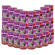 WHISKAS HOVÄDZIE V Omáčke 24x400g konzervy Mokré krmivo pre mačky 9,6kg