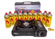 Prenosný turistický plynový varič Alpen Camping BAVARIA + 10x Plyn
