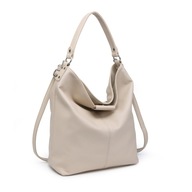 Béžová dámska taška cez rameno Shopper Bag LUIGISANTO Ekologická koža