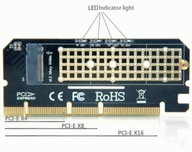 Adaptér Pci-e x4 x8 x16 SSD m.2 NVMe Riser Drive