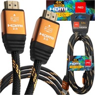 KÁBEL HDMI 2.0 4K UHD 300 cm 3 m BRAID