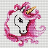 Krížový EMBROODY pre deti, Kanwa+Mulina Unicorn (5956) 15x15 cm