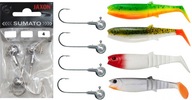 SET 4x CANNIBAL GUMA 8cm SAVAGE GEAR + JIG HLAVY!