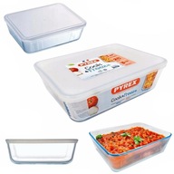 Obdĺžniková nádoba vhodná do rúry s pokrievkou Pyrex Cook & Fresh 4L 27x22 BP85