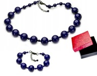 Set Náhrdelník Náramok Navy Blue Glass Bohemian Fashion Kiara