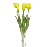 TULIPÁN *5 kytice silikónová guma 41 cm žltá