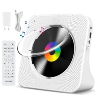 PRENOSNÝ CD PREHRÁVAČ S HUDOBNÝM DISKOM BLUETOOTH BIELY MULTIFUNKČNÝ