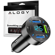 Alogy nabíjačka do auta 66W 3x USB 1x USB-C Type C Quick Connect